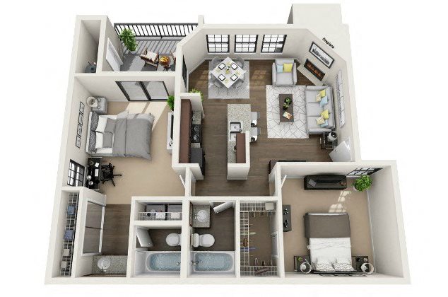 Lighthouse: 2BR 2BA/926 SF